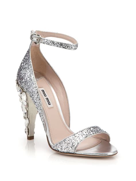 miu miu crystal heel shoes|women's miu michu shoes.